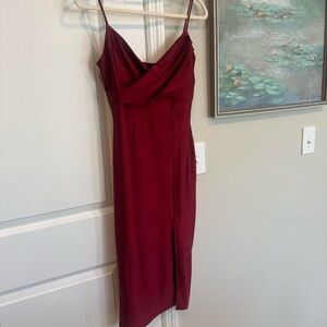 Windsor Red Satin Maxi Dress